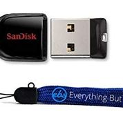 SanDisk 16GB Cruzer Fit USB Flash Drive Bundle (SDCZ33-016G-B35) Low Profile Tiny Drive with (1) Everything But Stromboli (TM) Lanyard