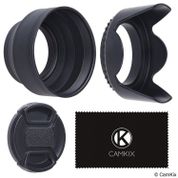 Set 2 Camera Lens Hoods ve 1 lens Cap – Rubber (Collapsible) + Tulip Flower – Sun Shade/Shield – Reduces lens Flare and Glare – Blocks Excess Sunlight for gelişmiş Photography and video çekimle 67 mm D0467-CLB-67M