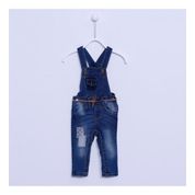 Silversun KT 110136 - 12 - 18 Ay - Kız Dokuma Cepli Takım Denim Bebek Tulum