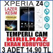 Sony Xperia Z4 Kırılmaz Cam Ekran Koruyucu 3 ADET Xperia Z4 Temperli Cam Tempered Glass Koruyucu Cam