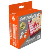 SteelSeries PrismCaps – Çift Taraflı Tuş Seti, "Puding" Görünümlü, Tüm Standart Mekanik Klavyeler ile Uyumluluk – MX Darbe – Beyaz (ABD Klavye düzeni)