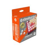SteelSeries PrismCaps – Çift Taraflı Tuş Seti, "Puding" Görünümlü – Tüm Standart Mekanik Klavyeler ile Uyumluluk – MX Tokmaklar – Beyaz (İskandinav Klavye düzeni)