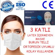 Steraplus 3 Katlı Telli 100 Adet Maske