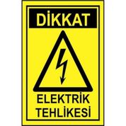 Sym STW014 Dikkat Elektrik Tehlikesi Uyarı Levhası