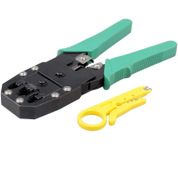 Tel Stripper ile Gerçek Yüzü RJ45 Sıkma Aracı & Tel Stripper RJ11 RJ12 Cat5 Cat5e Cat6 Cat6e Cat7 Ethernet Ağ İnternet Kablo Sıkma Crimper Aracı