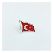 Tmt Silver Gümüş Ay Yıldız Bayrak Rozet