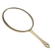 Toygogo 7 inç Vintage oval ayna kuaför aynası el aynası Vintage el kozmetik aynası seyahat aynası - bronz
