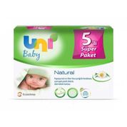 Uni Baby Natural 5x56'lı Yaprak Çoklu Paket Islak Mendil