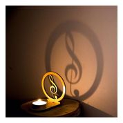 Veramaya 9x10x5 cm Ahşap Lazer Kesim Tealight Sol Anahtarı Gölge Mumluk