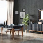 Vivense Prada Antrasit Yemek Odası Takımı
