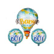 Welcome Baby 3 Lü Folyo Balon Set Mavi Renk Bebek Odası Süsleme