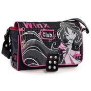 Winx Club 62489 Flora Kız Çocuk Postacı Okul Çantası Siyah-Pembe