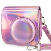 Wolven Fujifilm Instax mini 8/Mini 8 +/mini 9 Crystal Case kristal kamera için çanta ile ayarlanabilir gökkuşağı-Omuz askısı Fujifilm Instax mini 8/Mini 8 +/mini 9 Kırmızı