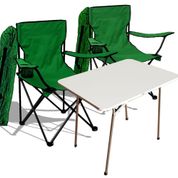 Yekta Home Y593 Yeşil 2+1 Piknik Masa ve Kamp Sandalye