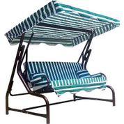 Yekta Home Yeşil Çizgili 3 Kişilik Bahçe Salıncağı