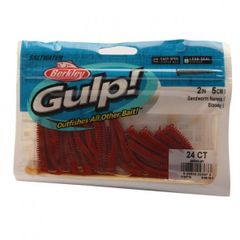 Leurres Berkley Gulp! Eau Salée - Ver De Sable 2 Pouces - Couleur Camouflage Rouge - Lot De 24