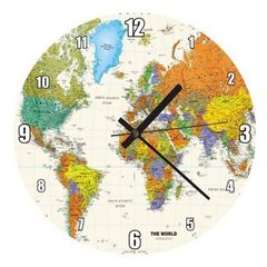 Cakatablo Dünya Haritası Sular Beyaz Renkte Duvar Saati Fiyatları