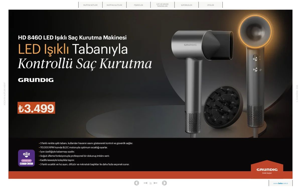 Beko 1 Haziran 2026 Aktüel Kataloğu Sayfa 72