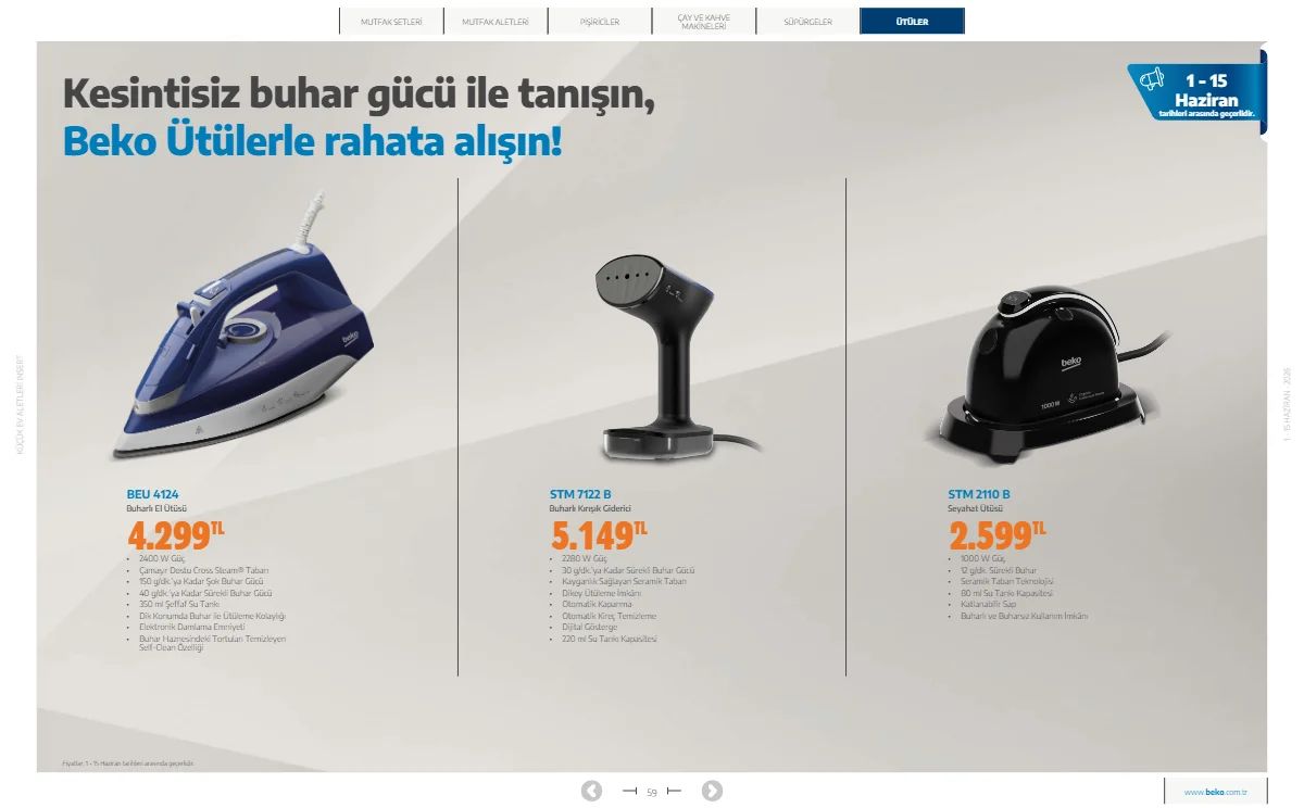 Beko 1 Haziran 2026 Aktüel Kataloğu Sayfa 59