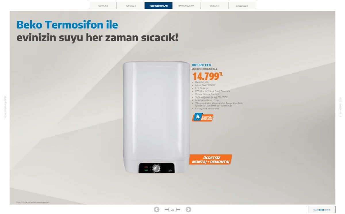 Beko 1 Haziran 2026 Aktüel Kataloğu Sayfa 20