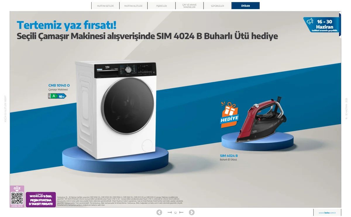 Beko 16 Haziran 2026 Aktüel Kataloğu Sayfa 52