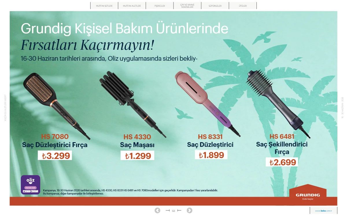 Beko 16 Haziran 2026 Aktüel Kataloğu Sayfa 68
