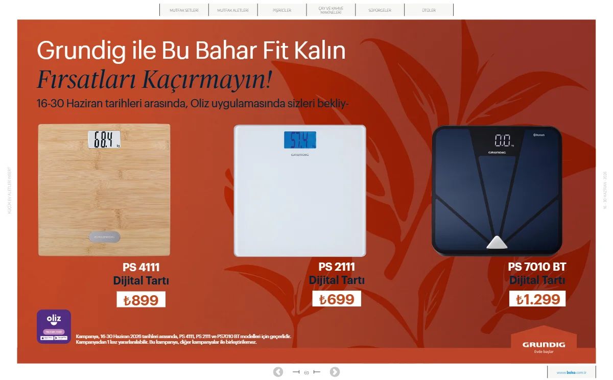 Beko 16 Haziran 2026 Aktüel Kataloğu Sayfa 69