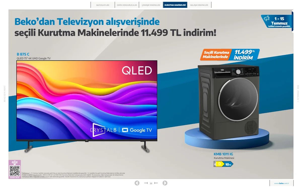 Beko 1 Temmuz 2026 Aktüel Kataloğu Sayfa 38