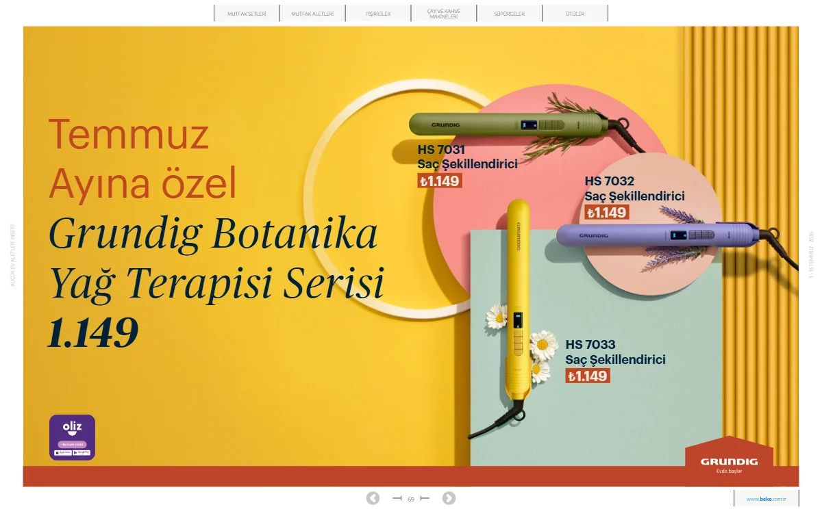 Beko 1 Temmuz 2026 Aktüel Kataloğu Sayfa 69