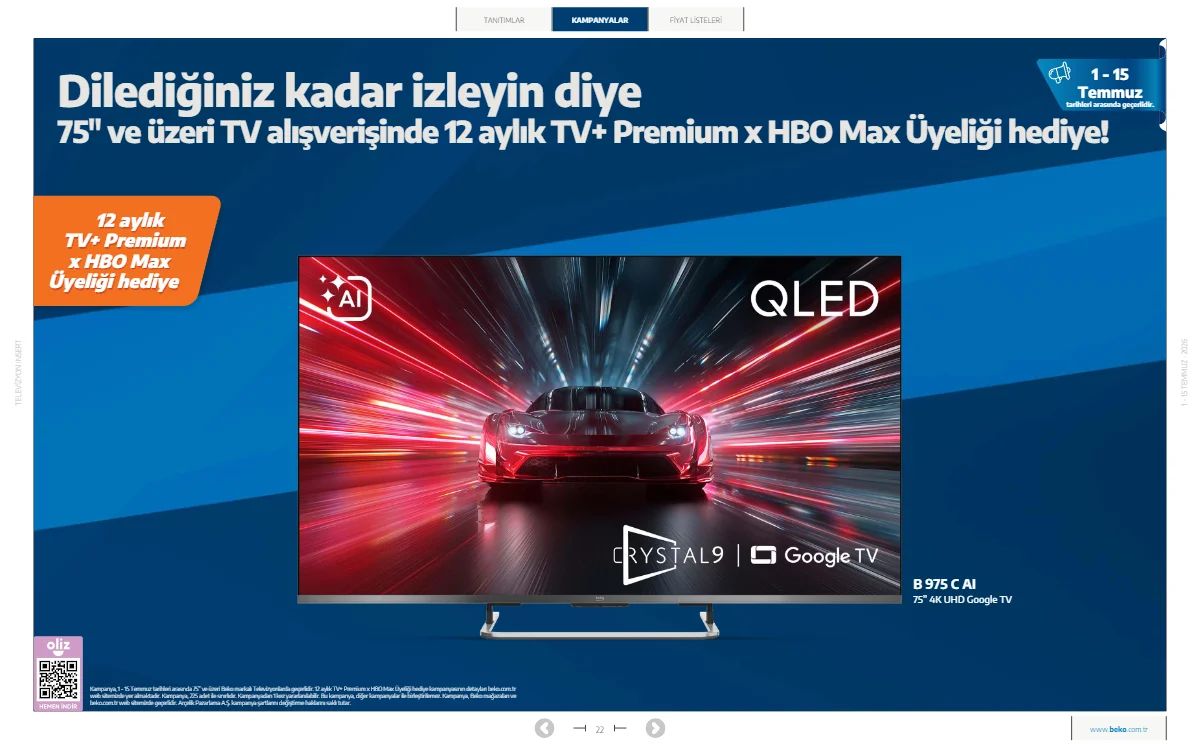 Beko 1 Temmuz 2026 Aktüel Kataloğu Sayfa 22