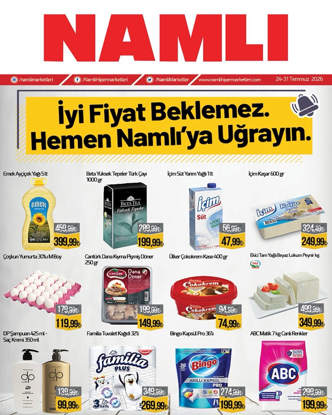 24 Temmuz Namlihipermarketleri Kataloğu 2026 Sayfa 1
