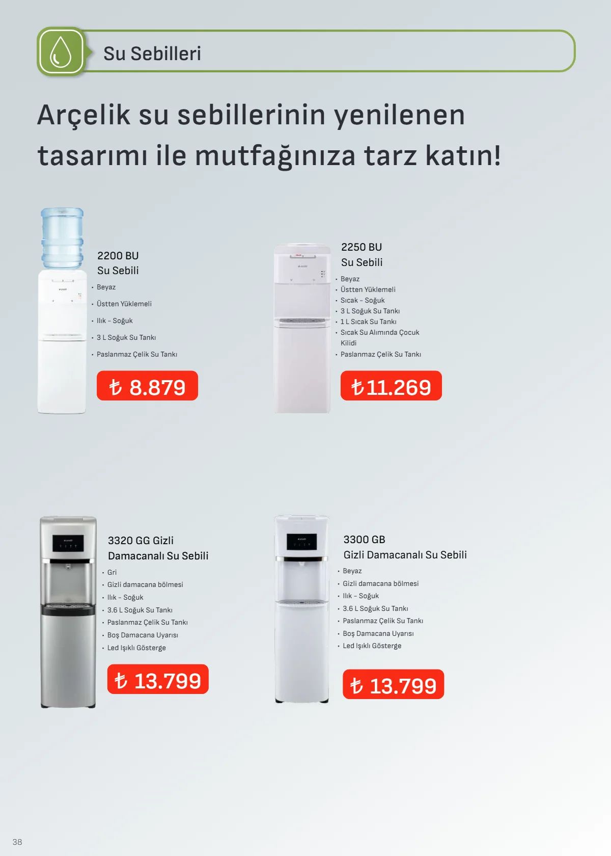 1 Ağustos Arçelik Kataloğu 2026 Sayfa 38
