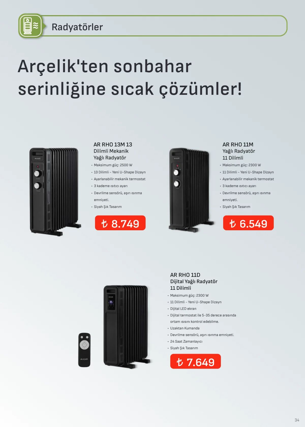 1 Ağustos Arçelik Kataloğu 2026 Sayfa 34
