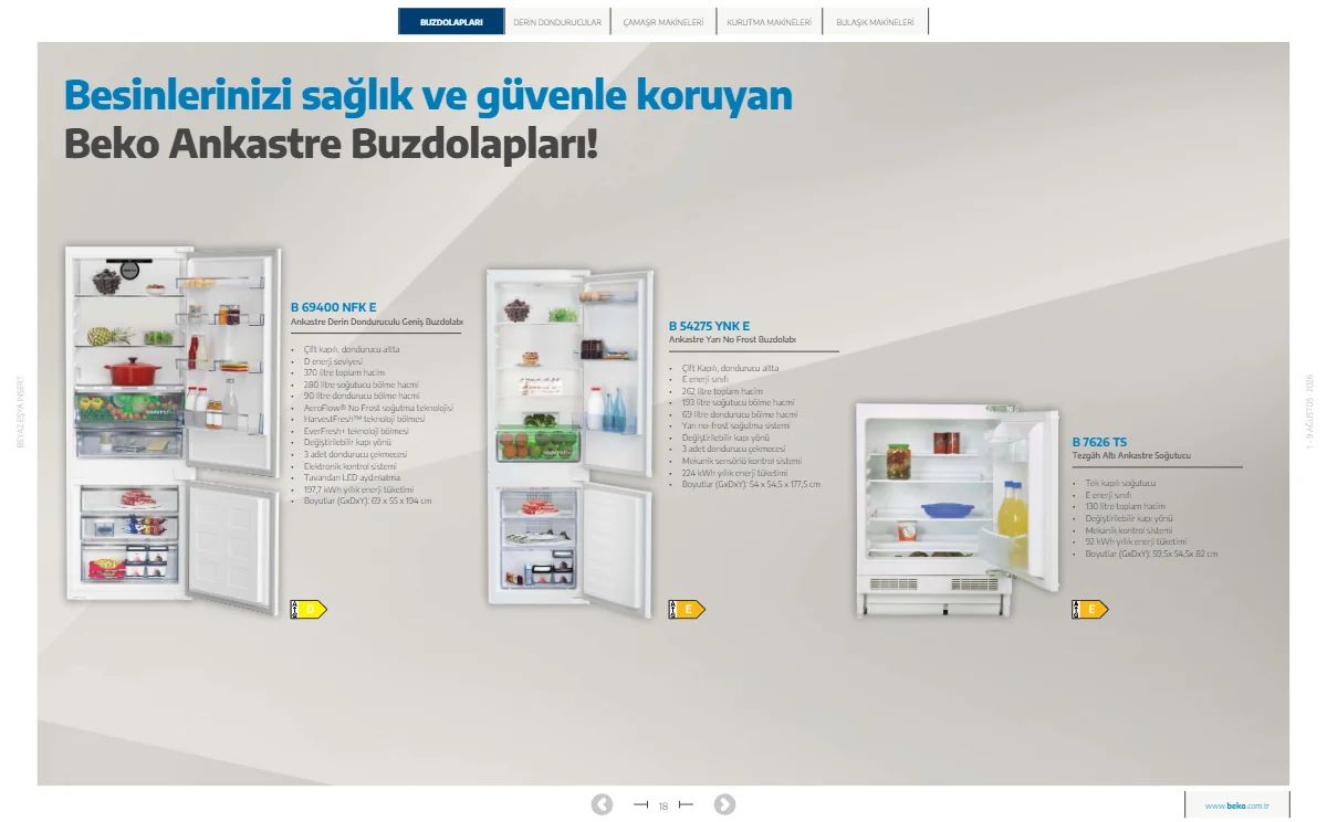 1 Ağustos Beko Kataloğu 2026 Sayfa 18