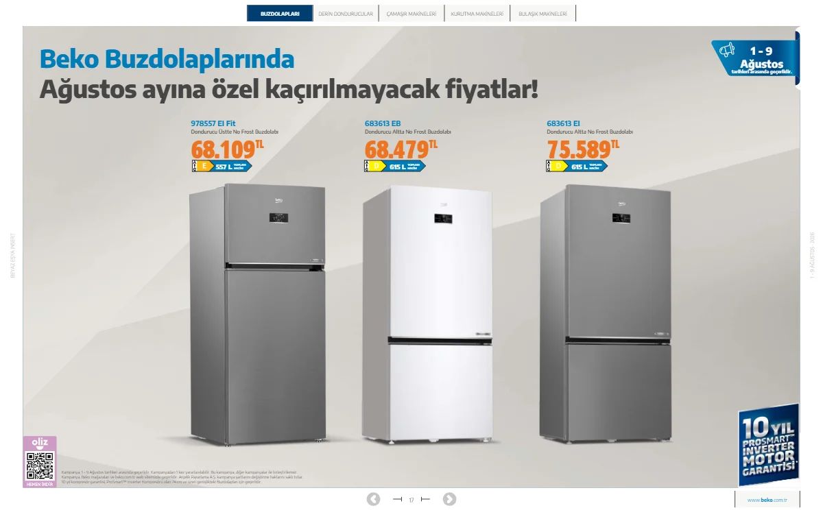 1 Ağustos Beko Kataloğu 2026 Sayfa 17