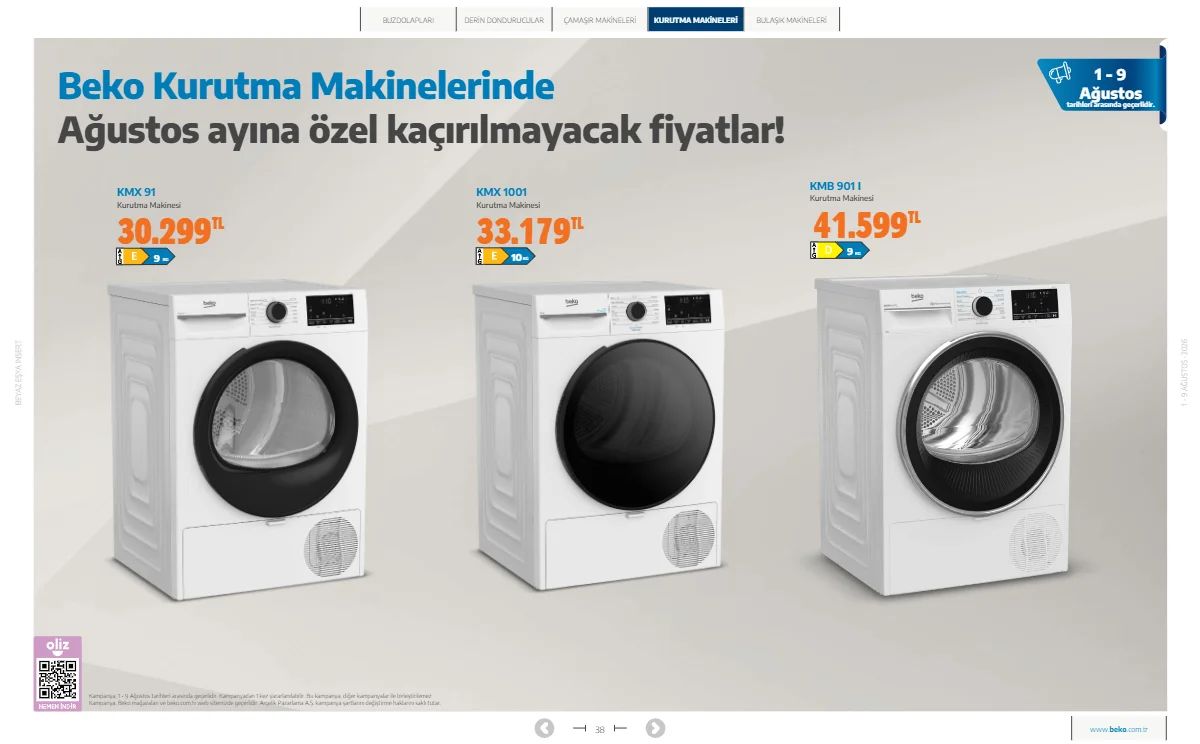 1 Ağustos Beko Kataloğu 2026 Sayfa 38