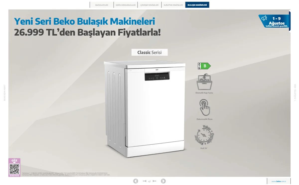 1 Ağustos Beko Kataloğu 2026 Sayfa 47