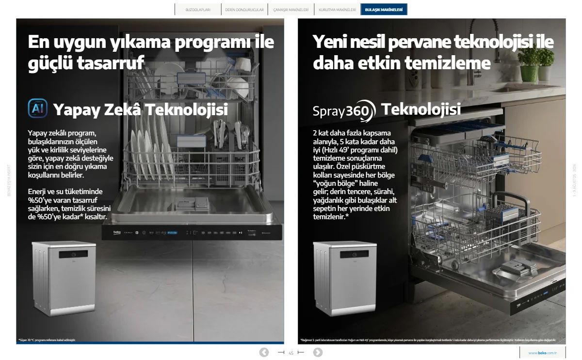 1 Ağustos Beko Kataloğu 2026 Sayfa 45