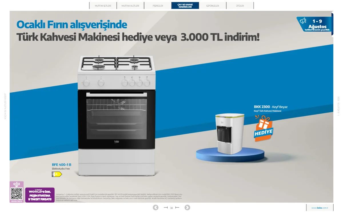 1 Ağustos Beko Kataloğu 2026 Sayfa 38