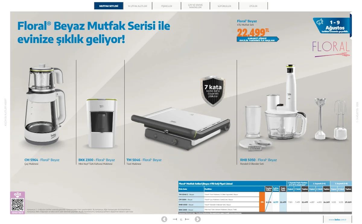 1 Ağustos Beko Kataloğu 2026 Sayfa 15
