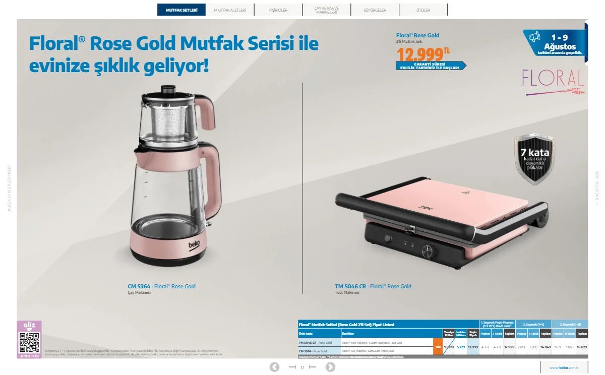 1 Ağustos Beko Kataloğu 2026 Sayfa 17