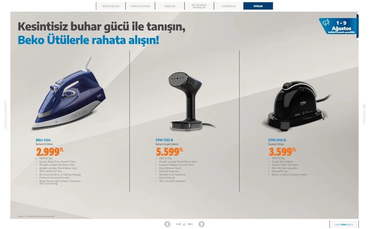 1 Ağustos Beko Kataloğu 2026 Sayfa 67