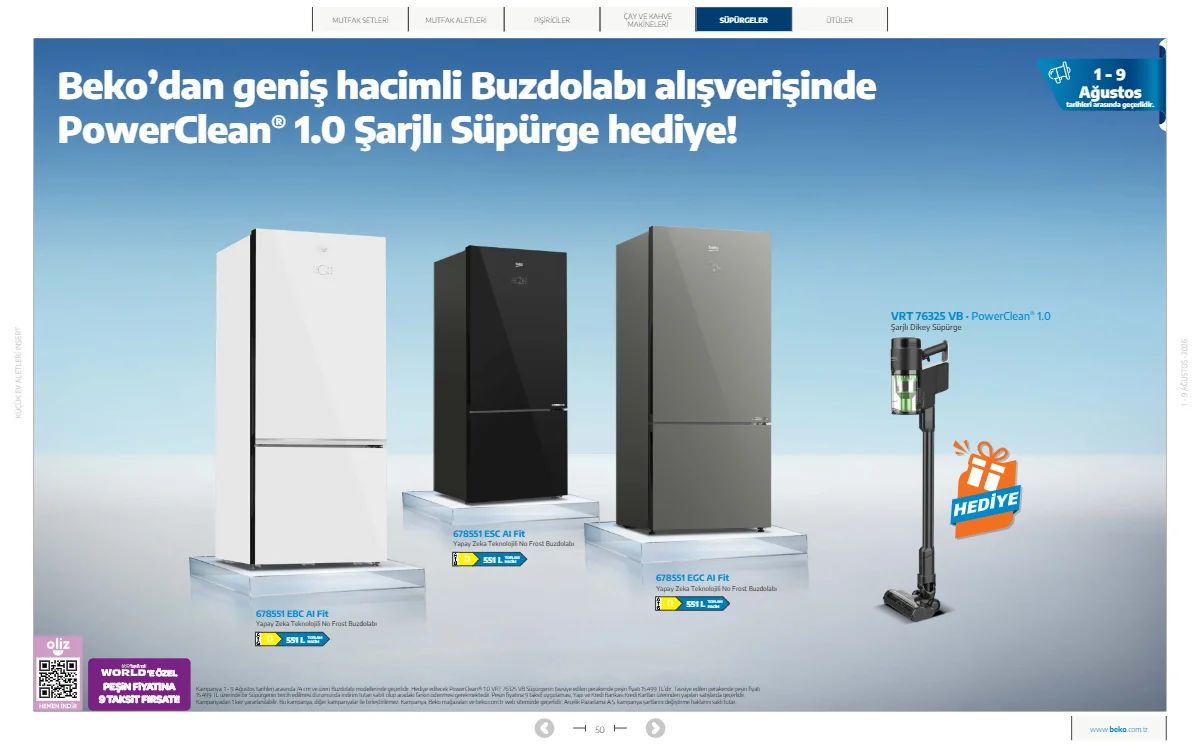 1 Ağustos Beko Kataloğu 2026 Sayfa 50