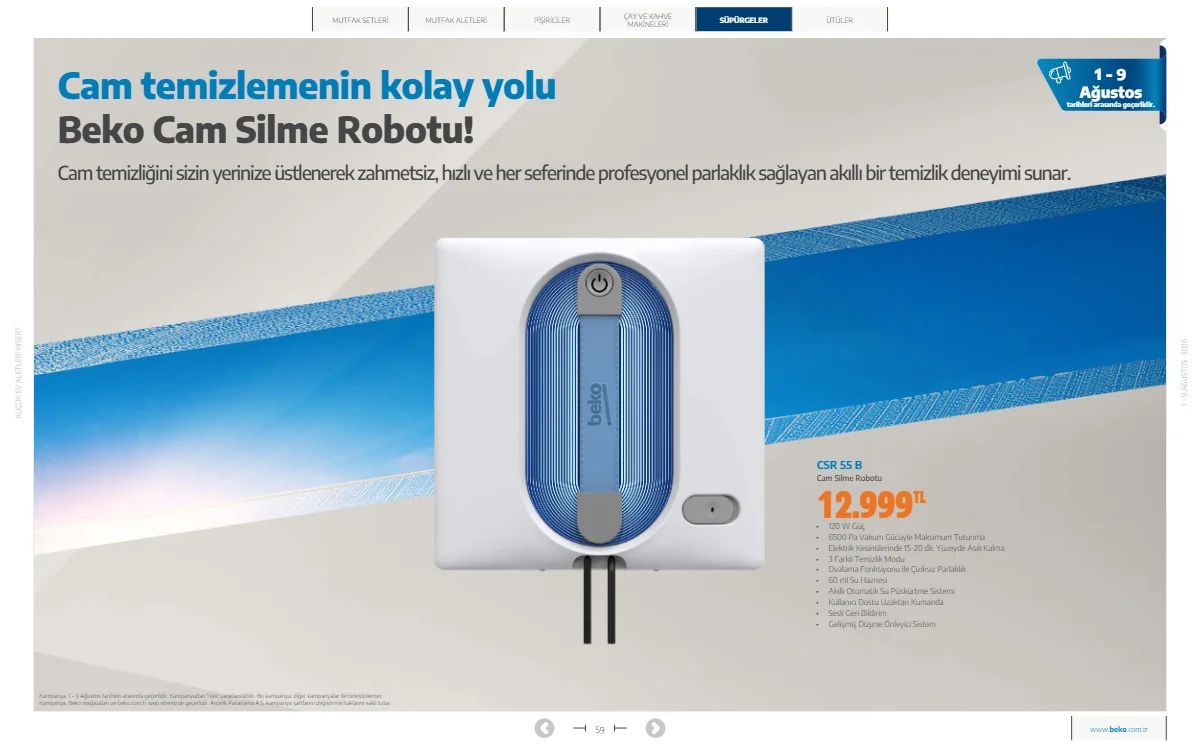 1 Ağustos Beko Kataloğu 2026 Sayfa 59