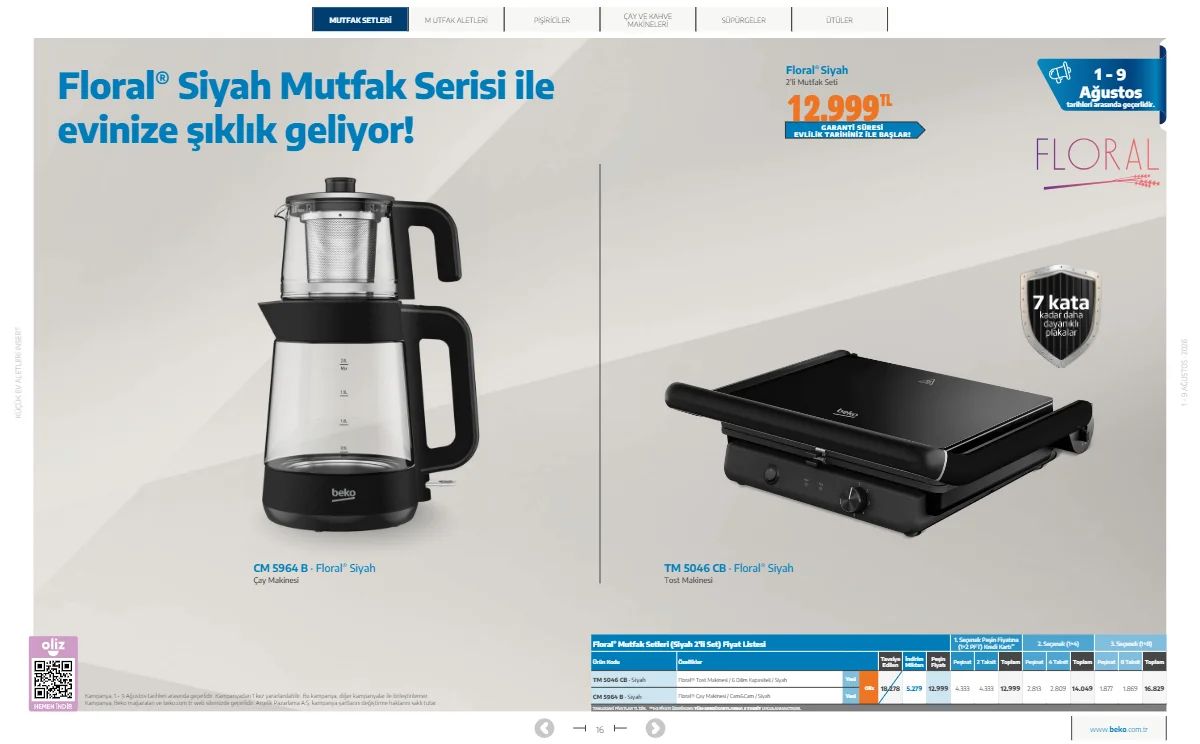 1 Ağustos Beko Kataloğu 2026 Sayfa 16