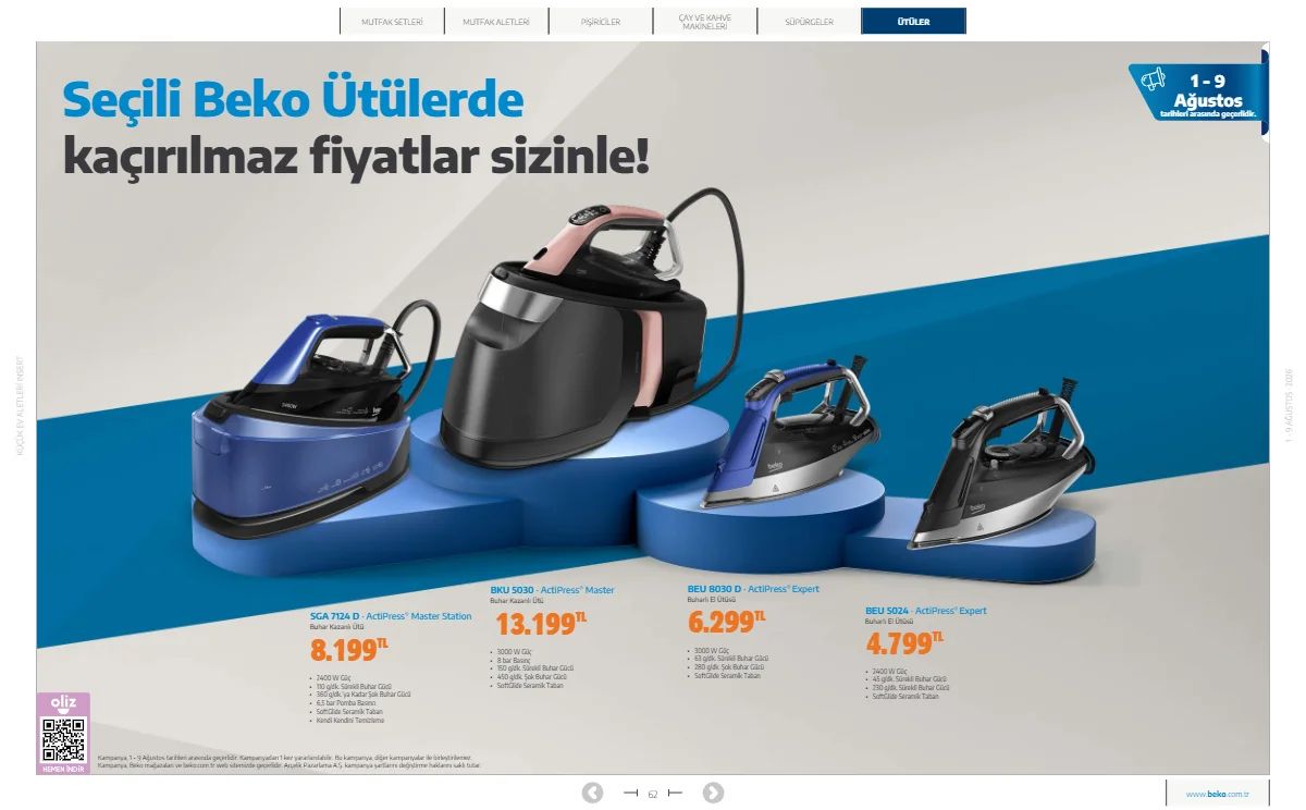 1 Ağustos Beko Kataloğu 2026 Sayfa 62