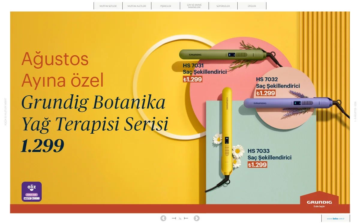 1 Ağustos Beko Kataloğu 2026 Sayfa 74