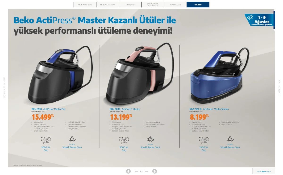 1 Ağustos Beko Kataloğu 2026 Sayfa 64