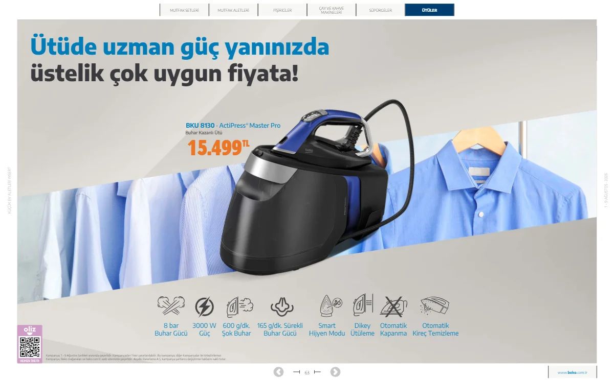 1 Ağustos Beko Kataloğu 2026 Sayfa 63