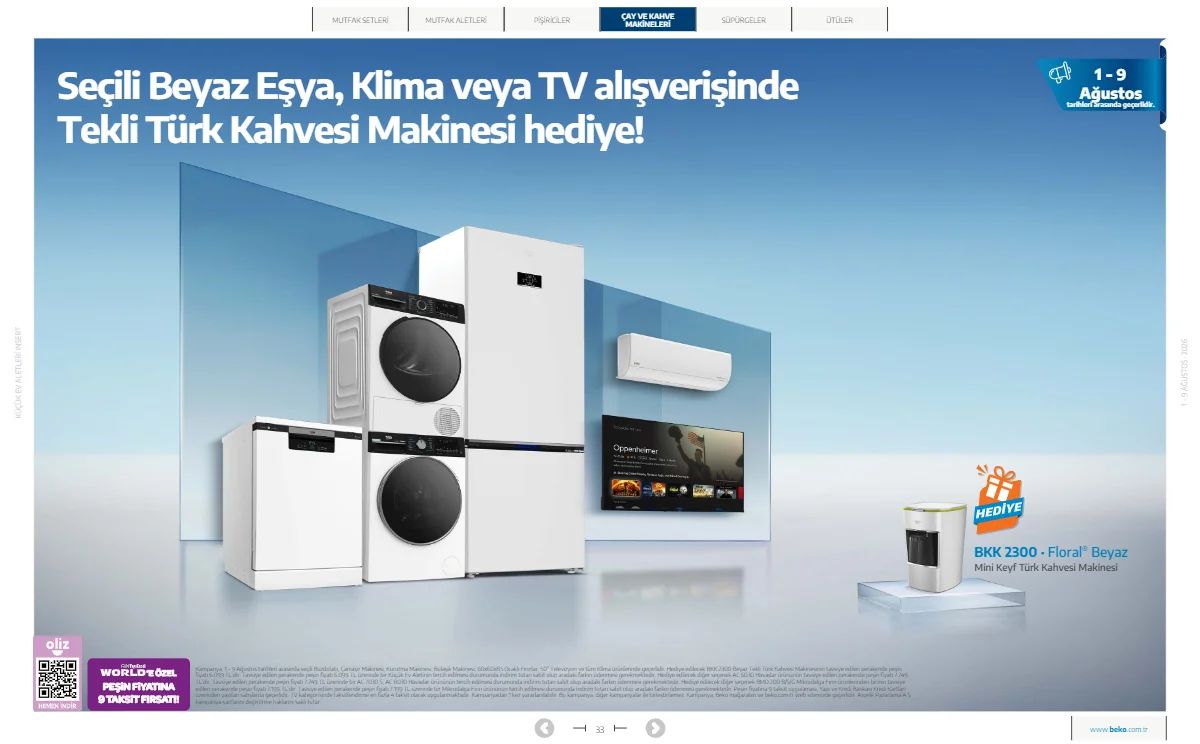 1 Ağustos Beko Kataloğu 2026 Sayfa 33